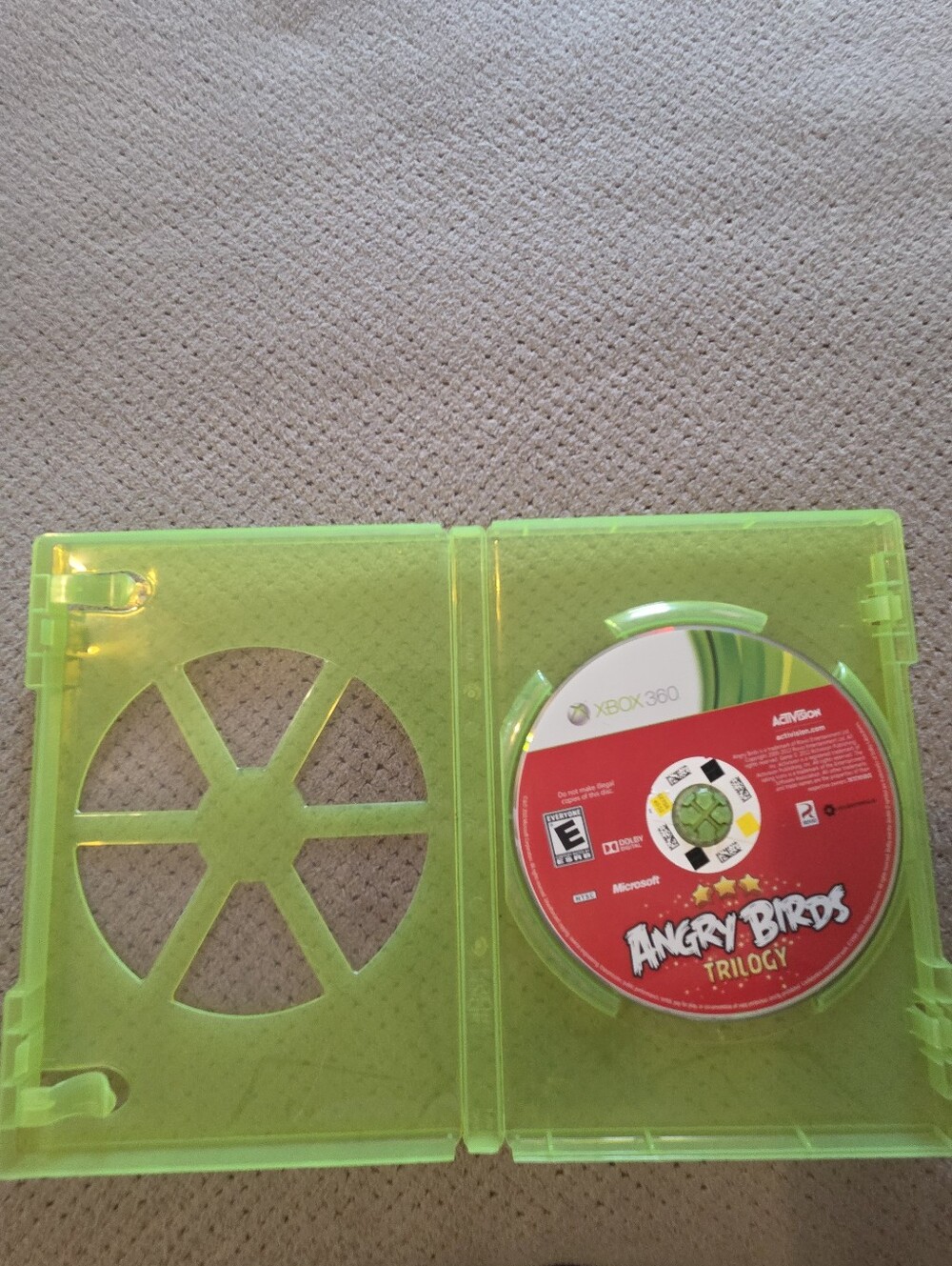 Angry Birds Trilogy Xbox 360 Disc, Case. No Manual or case art. Microsoft - Picture 3 of 16